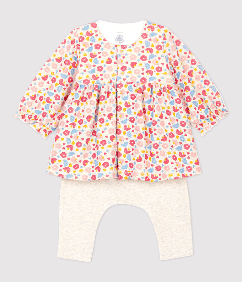 Baby Girls' Floral Wool and Organic Cotton Dress/Leggings beige/multicolor